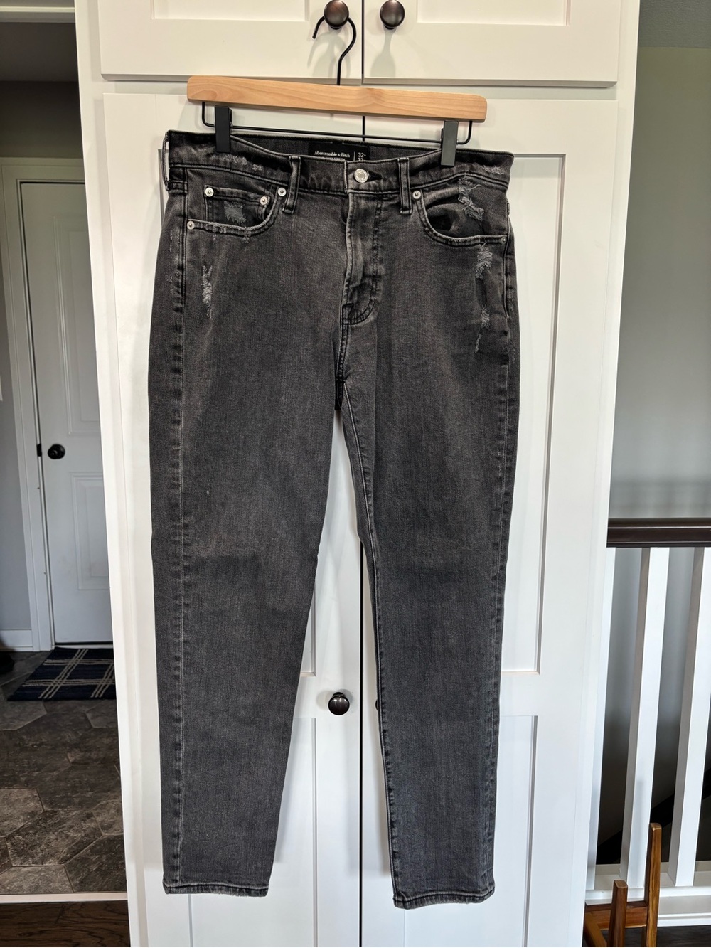 Abercrombie & Fitch Women's Boot Cut Washed Black Jeans